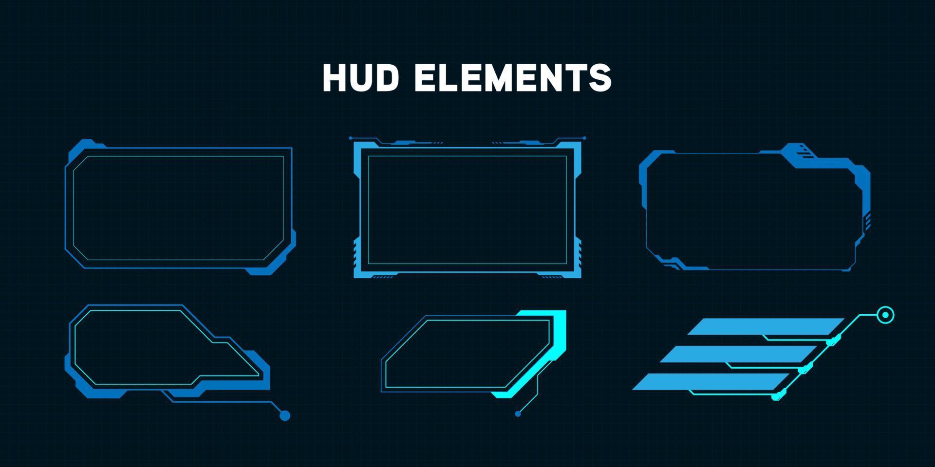 elementos futuristas de hud con interfaz de gadget de tecnología de alta ciencia ficción virtual para la ilustración de la interfaz de usuario de la aplicación del juego. vector