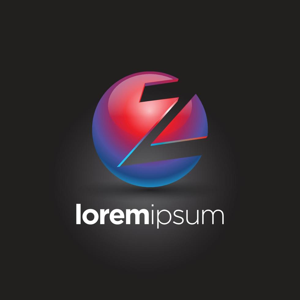 3d circle letter z abstract logo.eps vector