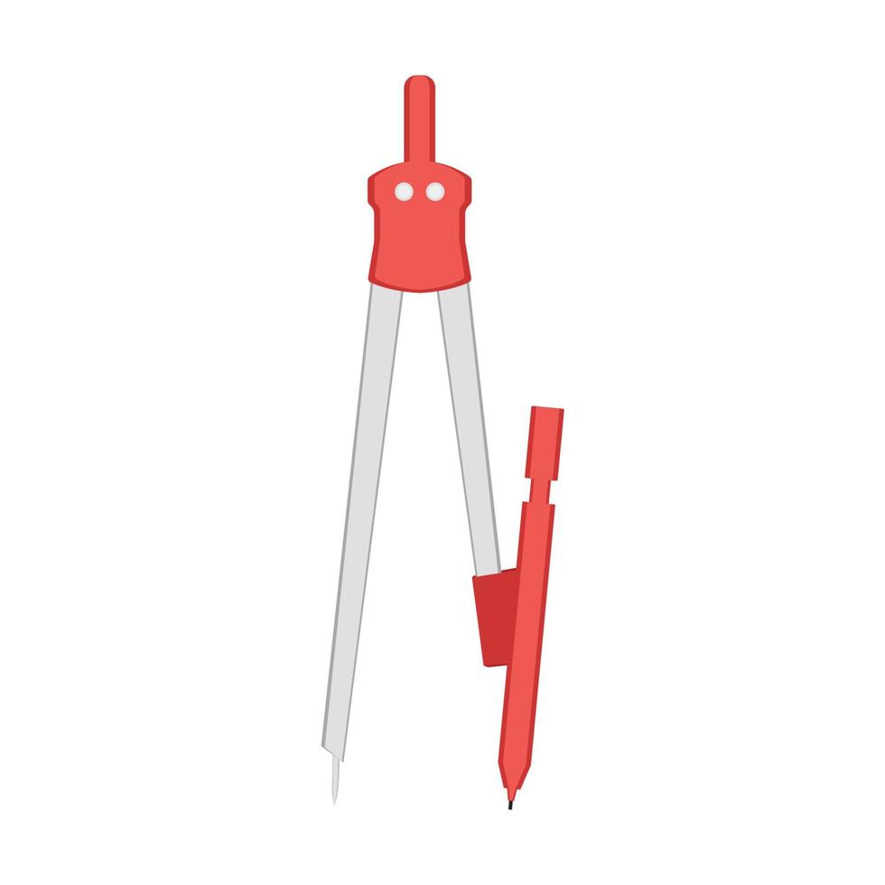 stationery pencil compass cartoon vector illustration isolated object