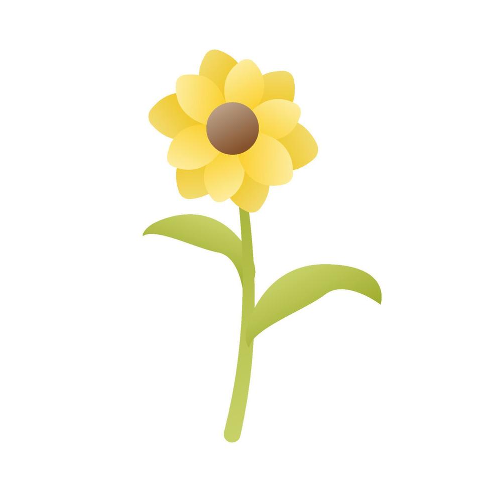 flower sunflower cartoon vector illustration isolated object