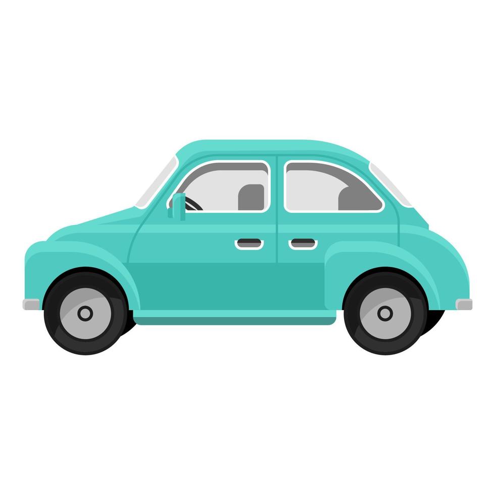 blue car cartoon vector illustration isolated object