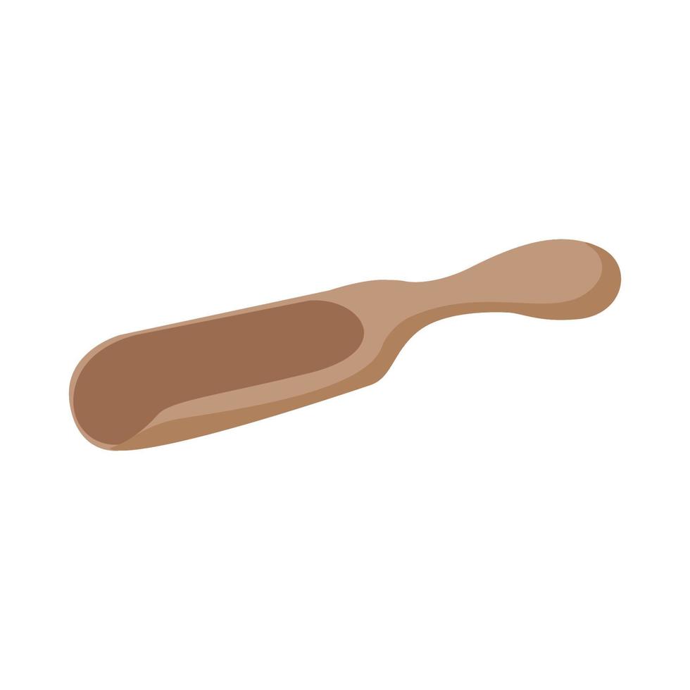 wooden tea spoon cartoon vector illustration isolated object