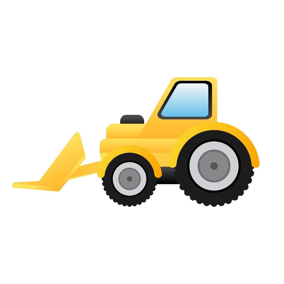 construction bulldozer cartoon vector illustration isolated object