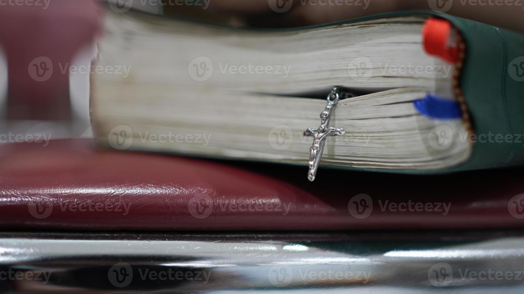 Christian women pray and hold the Scriptures photo