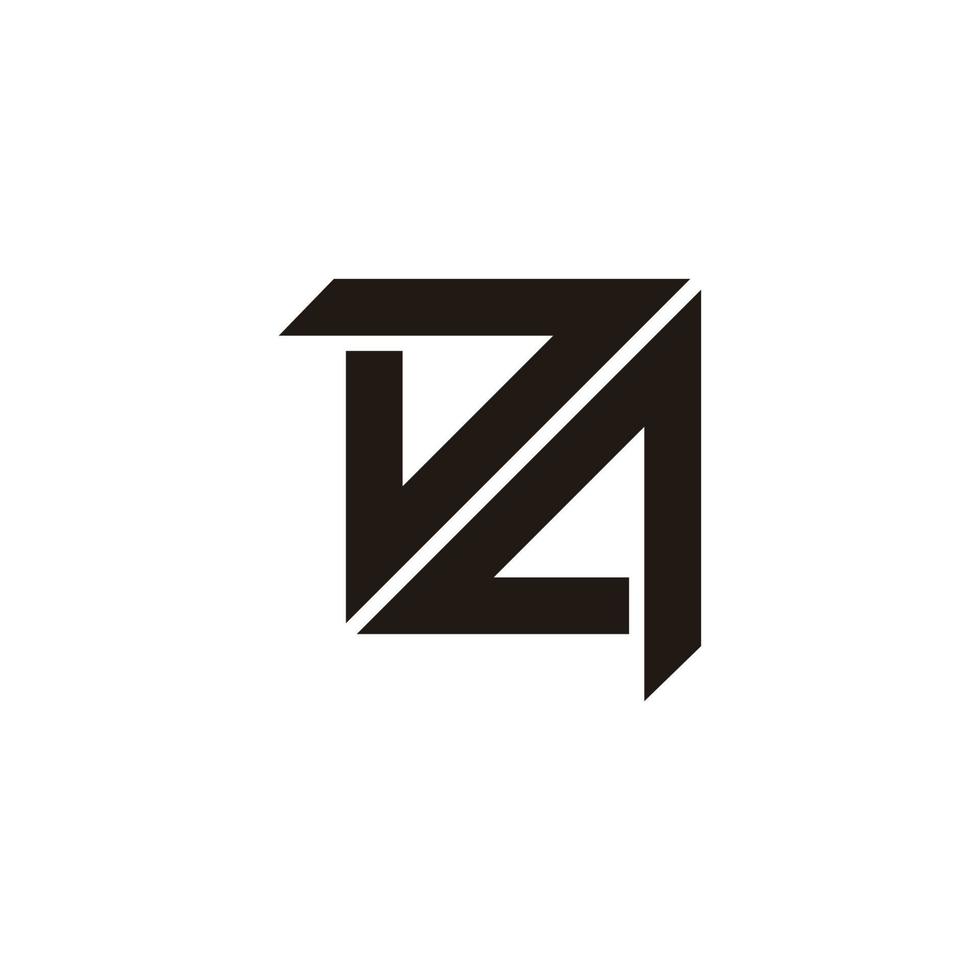 letters da geometric arrows square logo vector