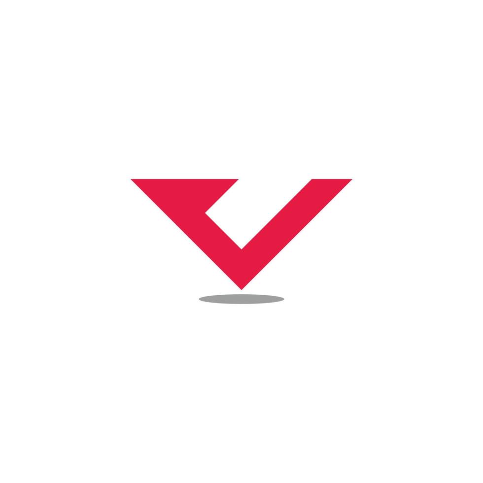 letter v simple geometric arrow up success symbol logo vector