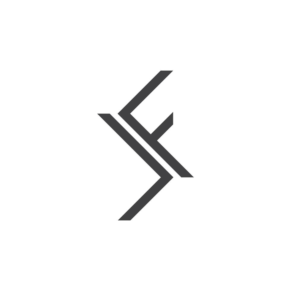 letter lf simple line geometric logo vector