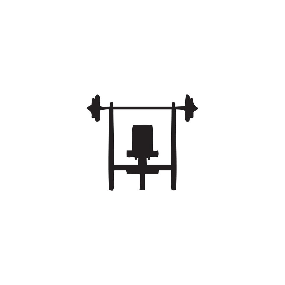 Bench press Vector.Barbel icon design, silhouette vector