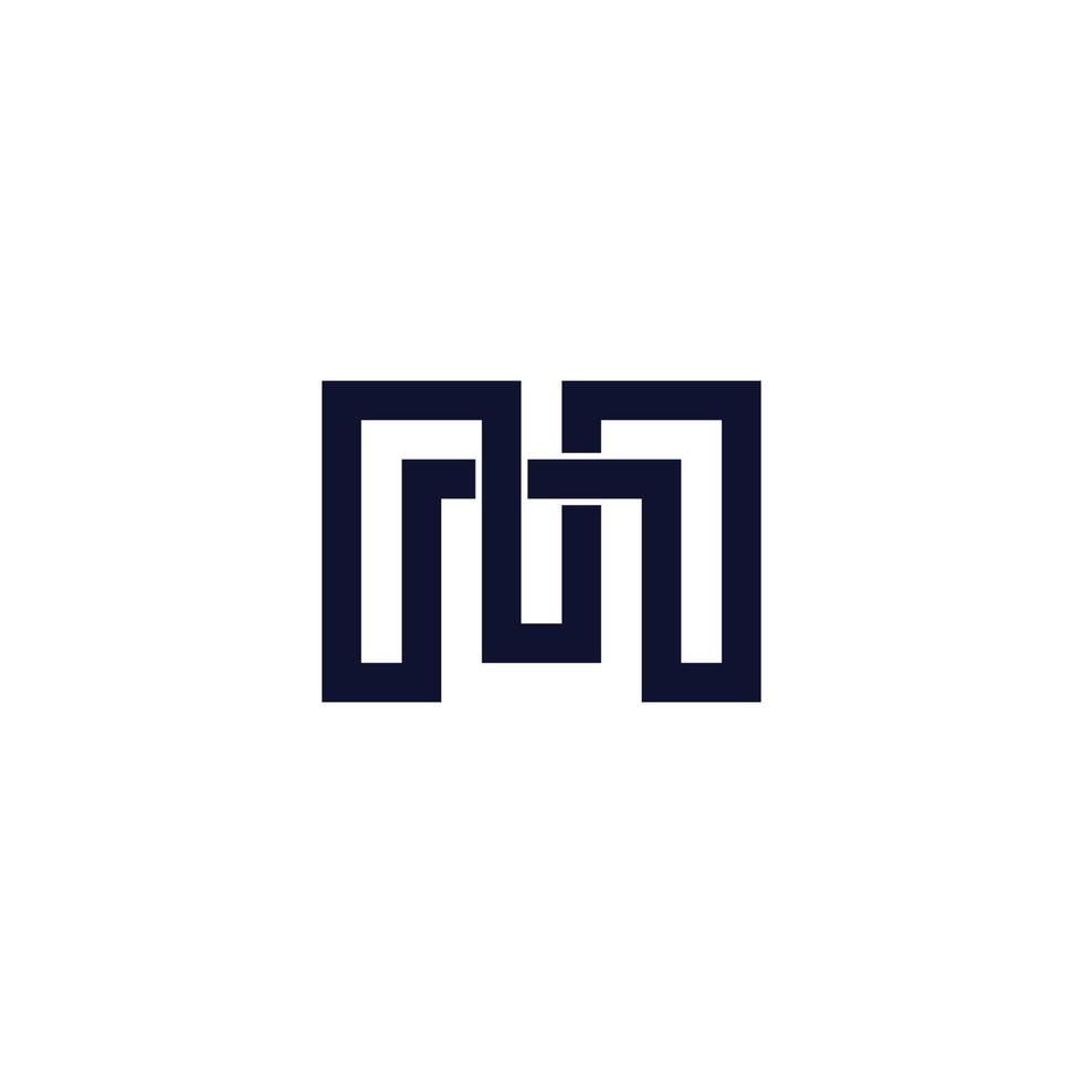 vector de logotipo superpuesto de línea infinita vinculada con la letra mn