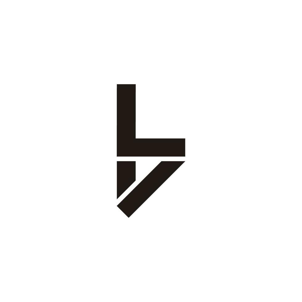 letter lv simple geometric line clean logo vector