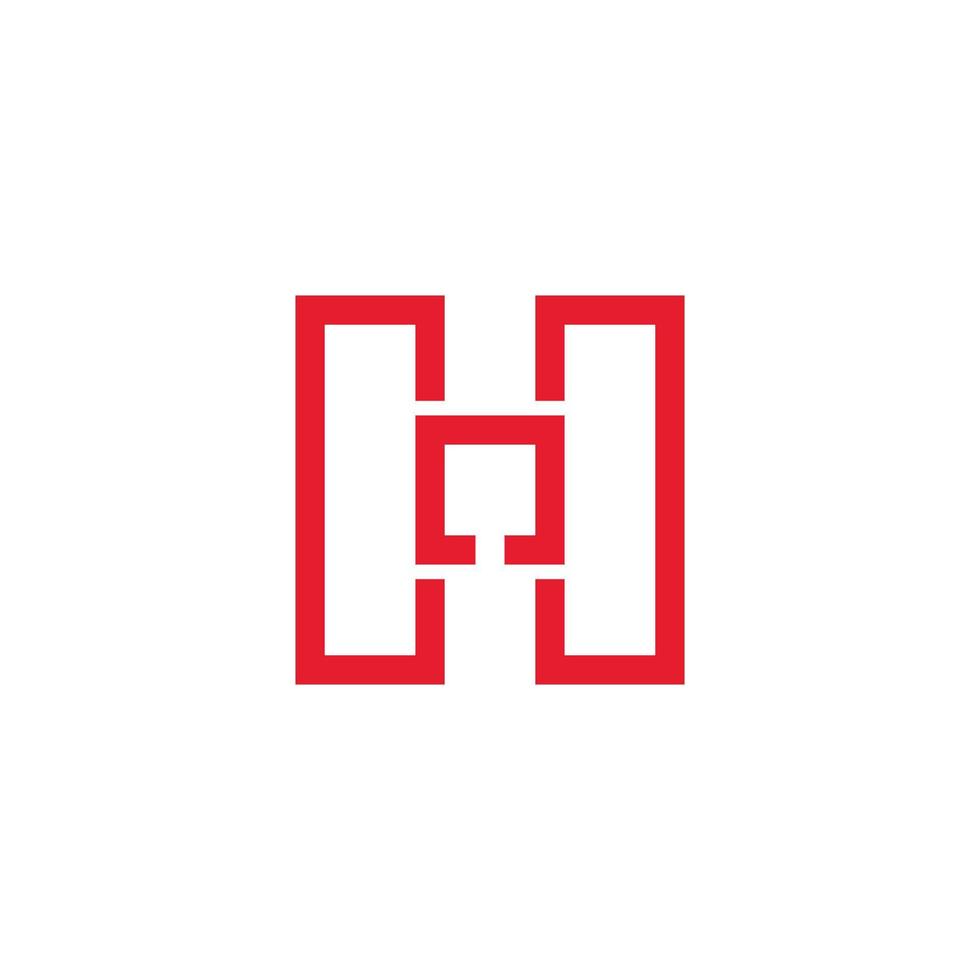 letter hn simple geometric line squares logo vector