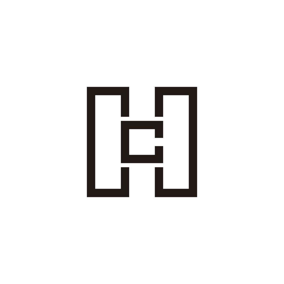 letter hc geometric simple construction logo vector