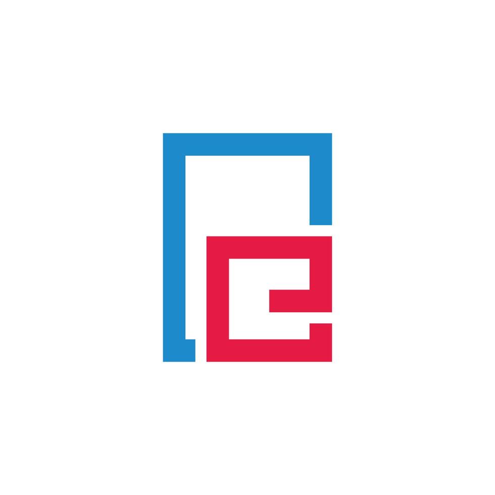 abstract letter re simple frame symbol logo vector