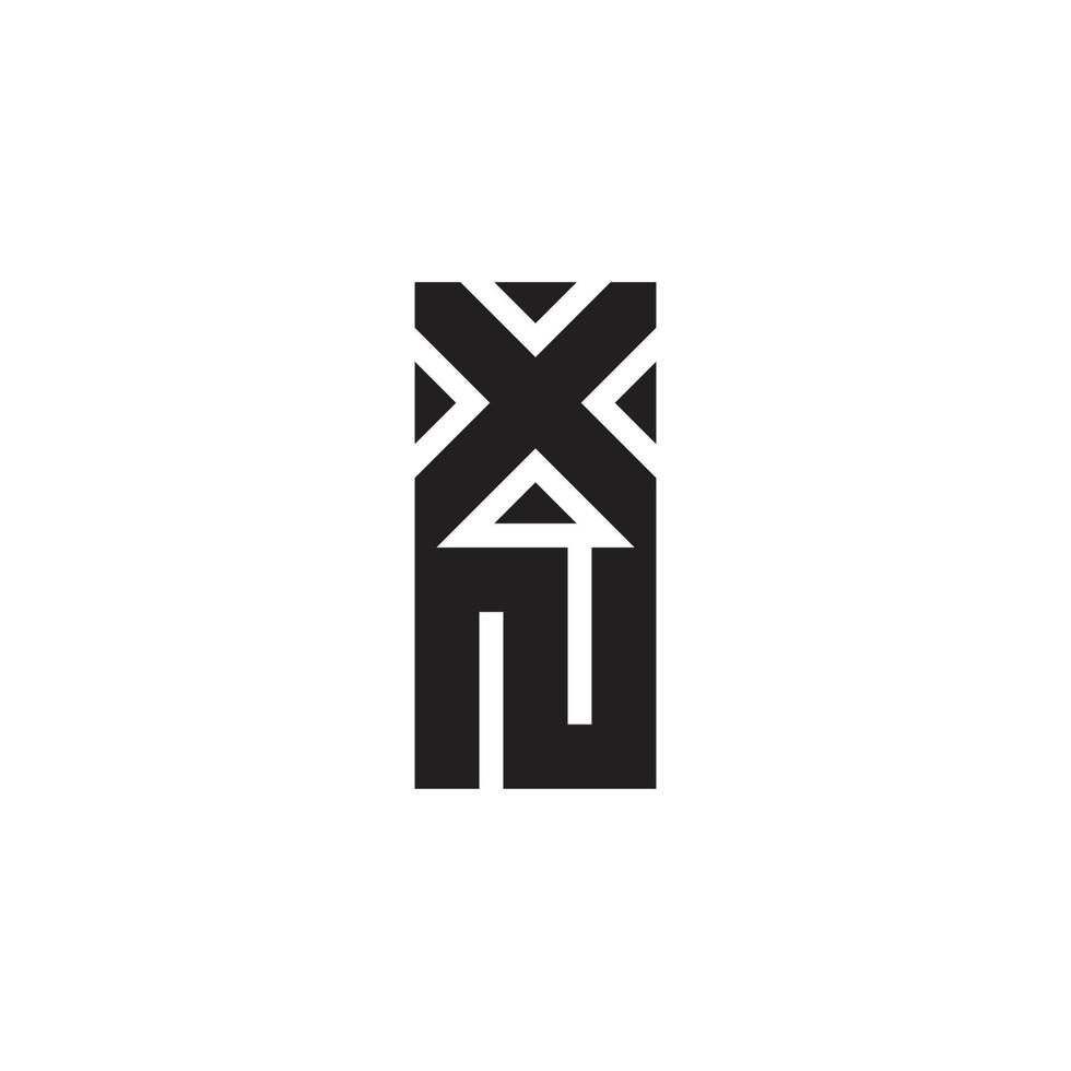 letter xn focus target arrow simple geometric symbol logo vector