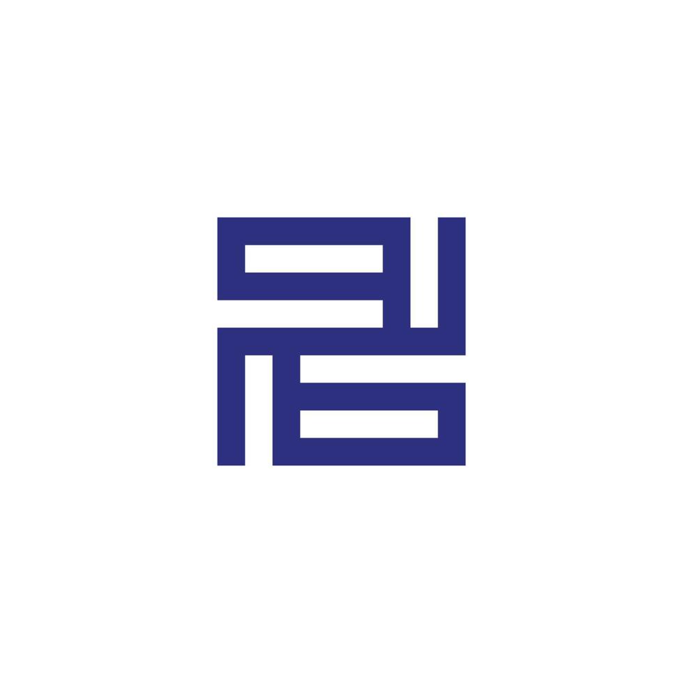 letter qb abstract square geometric square line logo vector