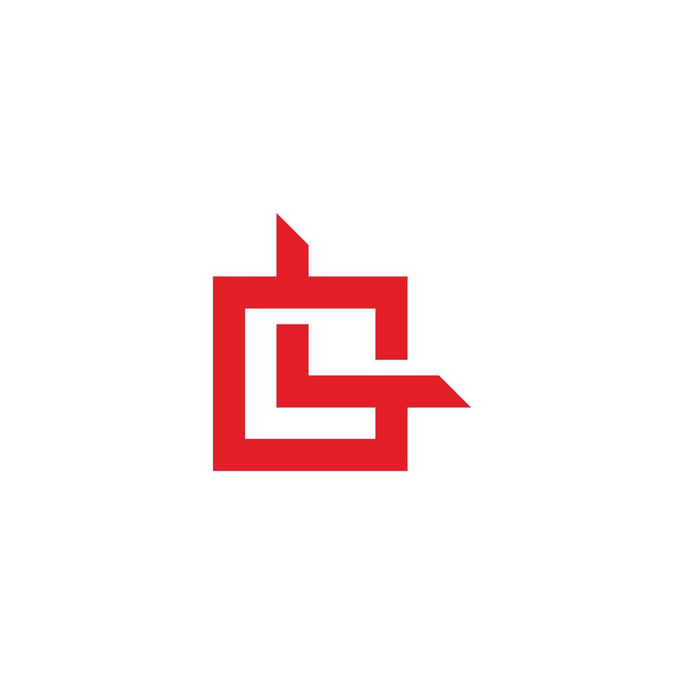 letra abstracta gl líneas cuadradas simples vector de logotipo superpuesto