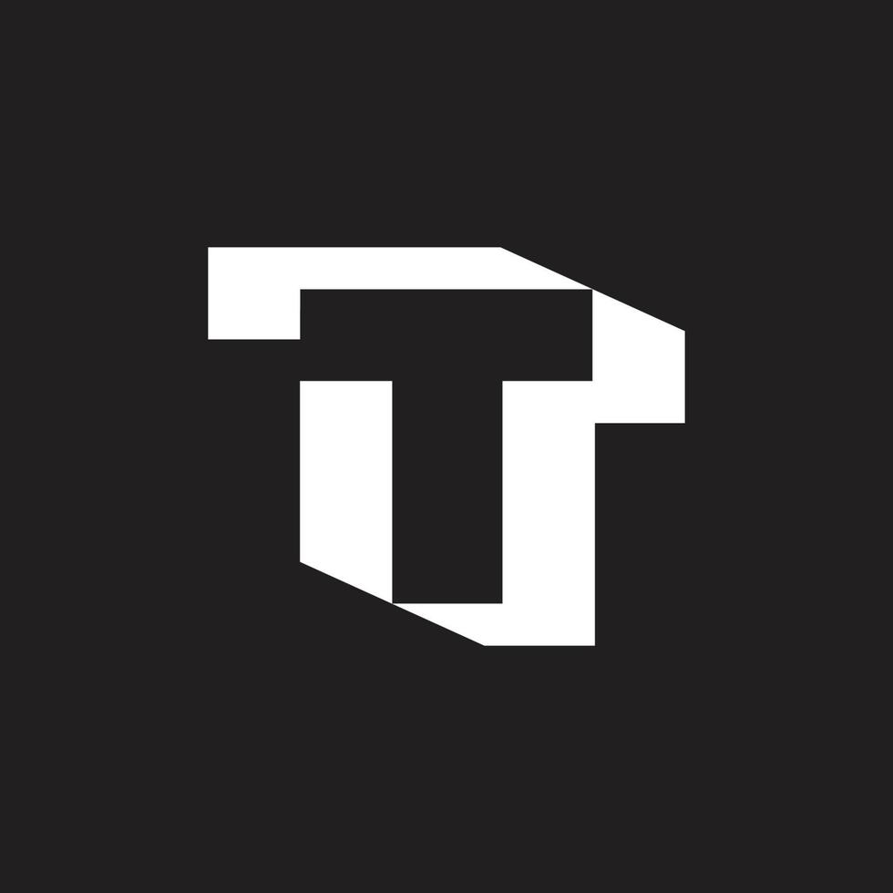 letter t polygon simple flat monogram logo vector