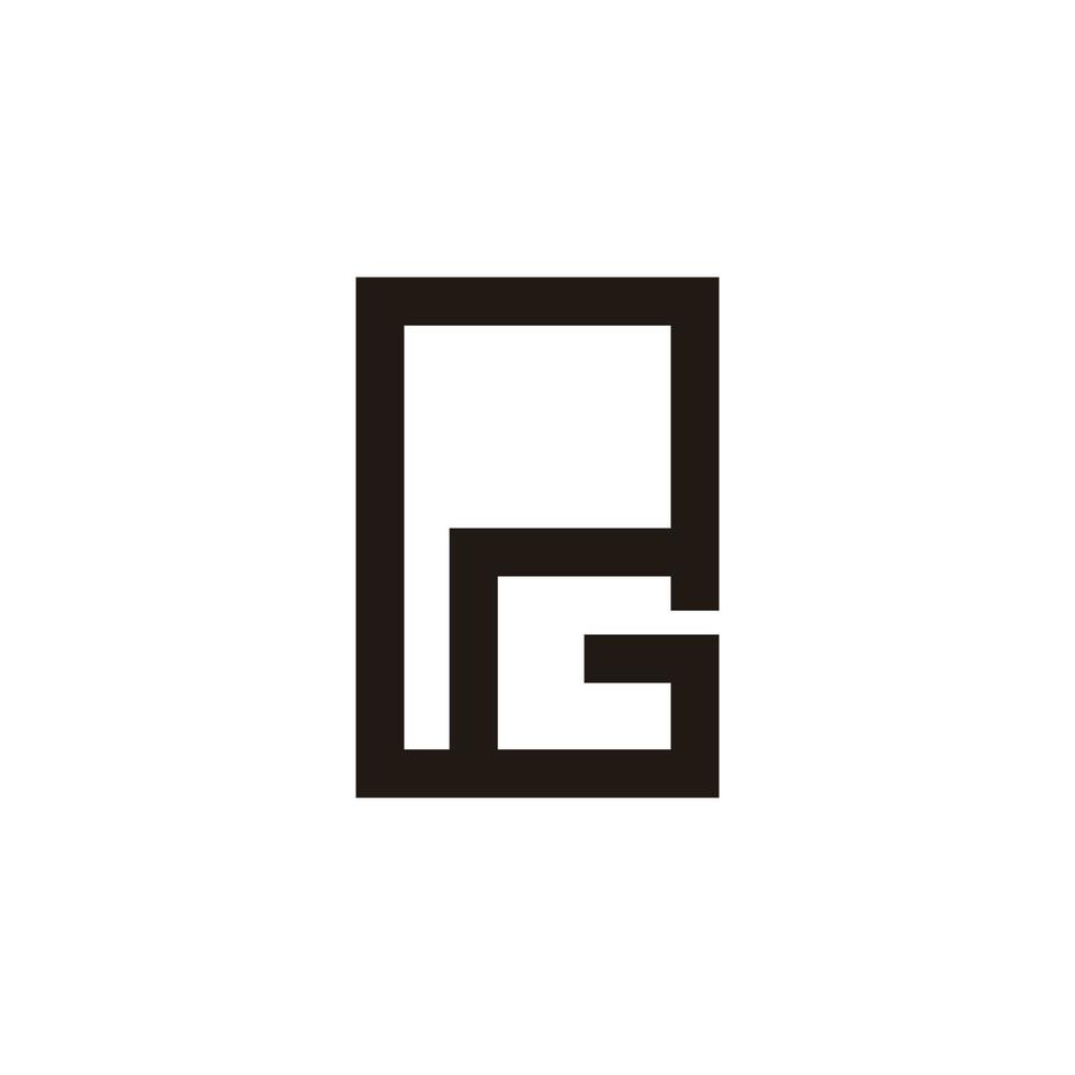letter pg simple geometric frame line symbol logo vector