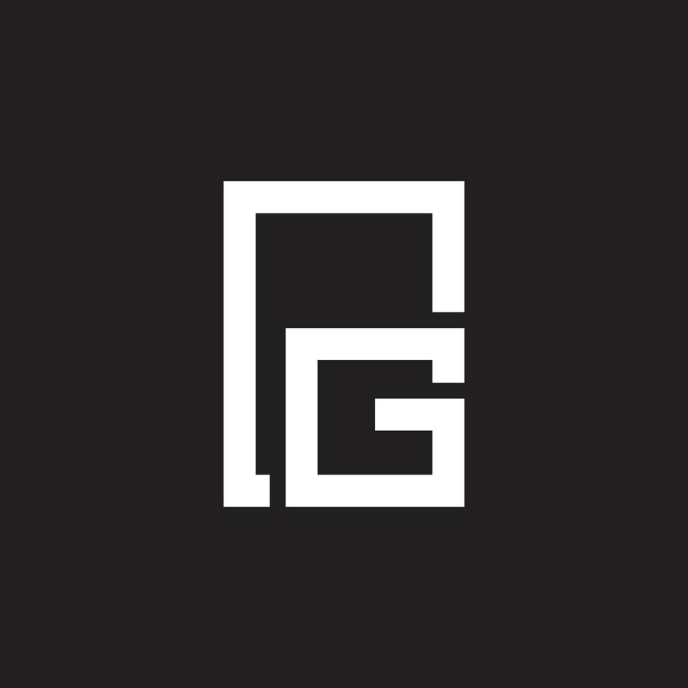 letter g simple geometric frame window symbol logo vector