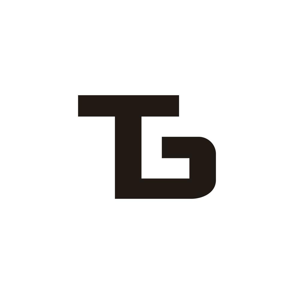 letter tg simple geometric line symbol logo vector