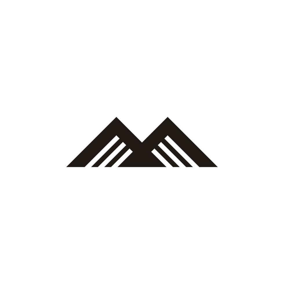 mountain stripes letter m simple geometric logo vector