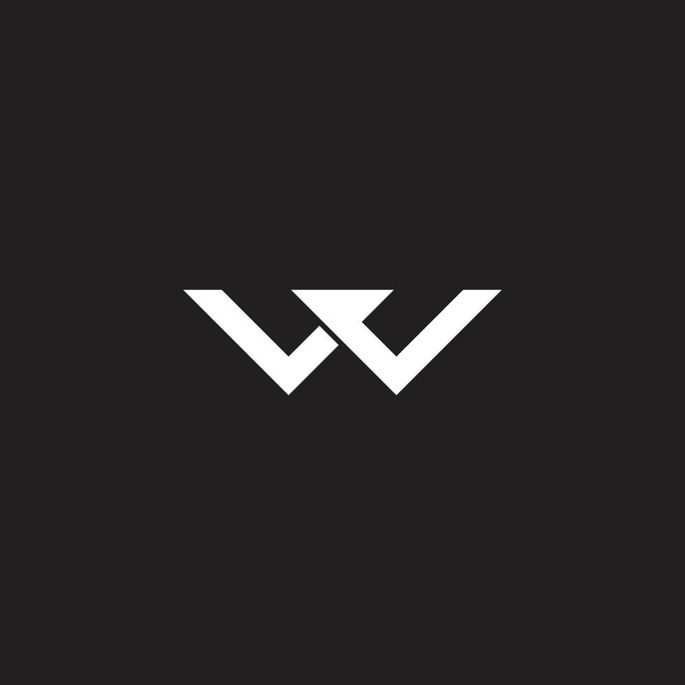 letter vw simple linked line geometric logo vector