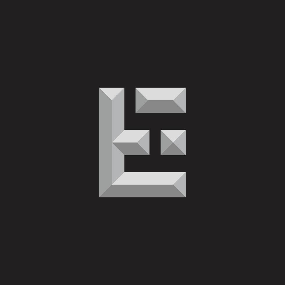 letter et 3d gradient shadow logo vector