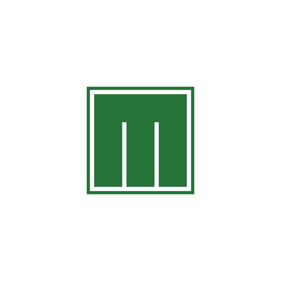 letter m simple square outline logo vector