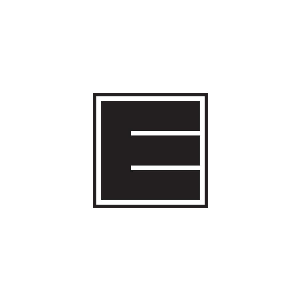 letter e simple square outline logo vector