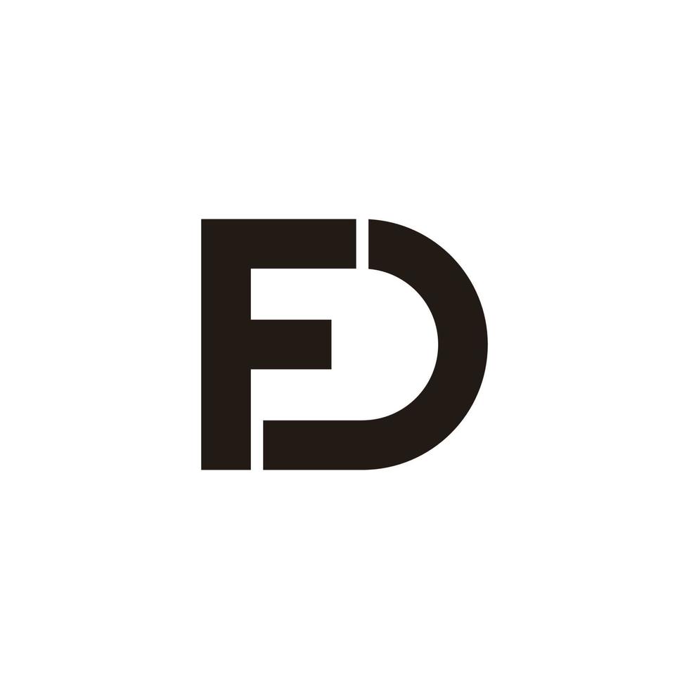 vector de logotipo simple geométrico de letra fd