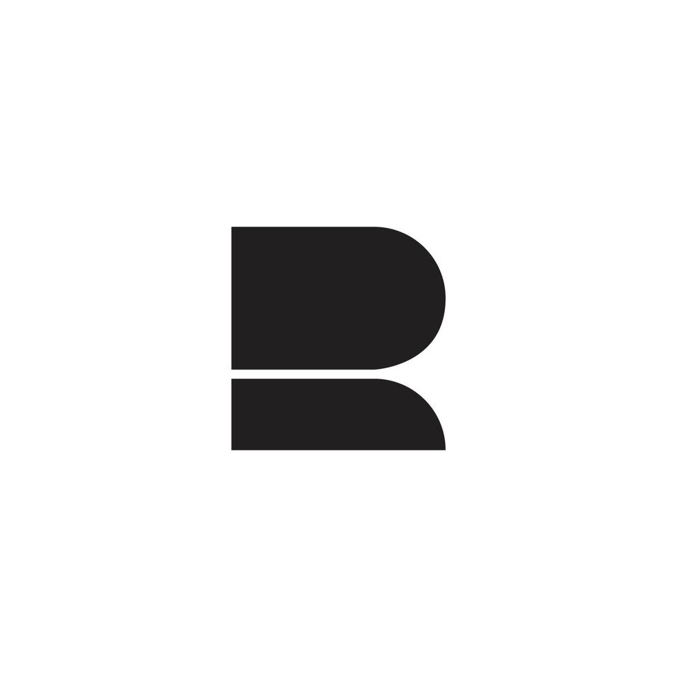 letter r simple geometric logo vector