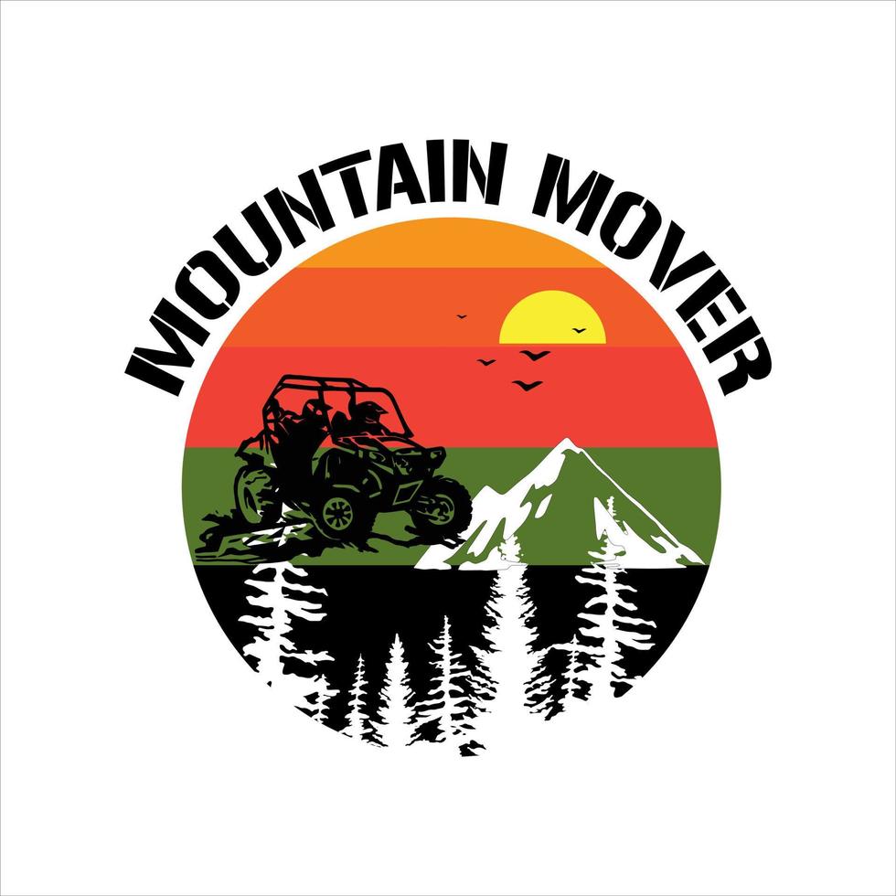diseño de camiseta de motor de montaña. camisa de aventura vector