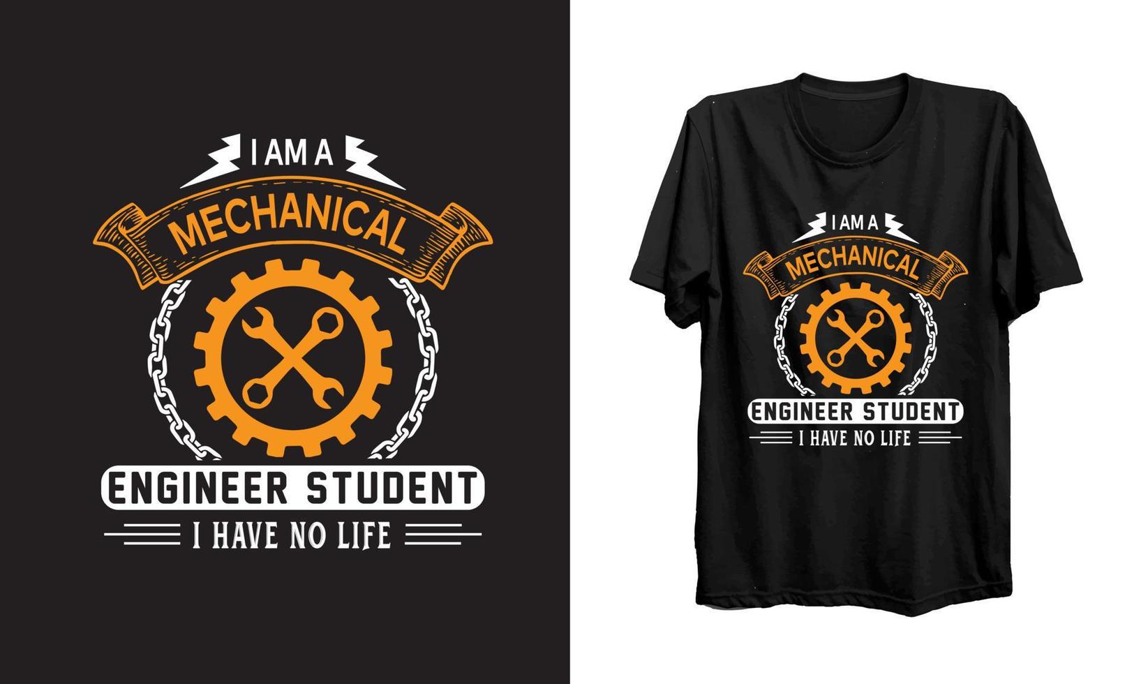diseño de camisetas de ingeniería mecánica. vector de camiseta de ingeniería.
