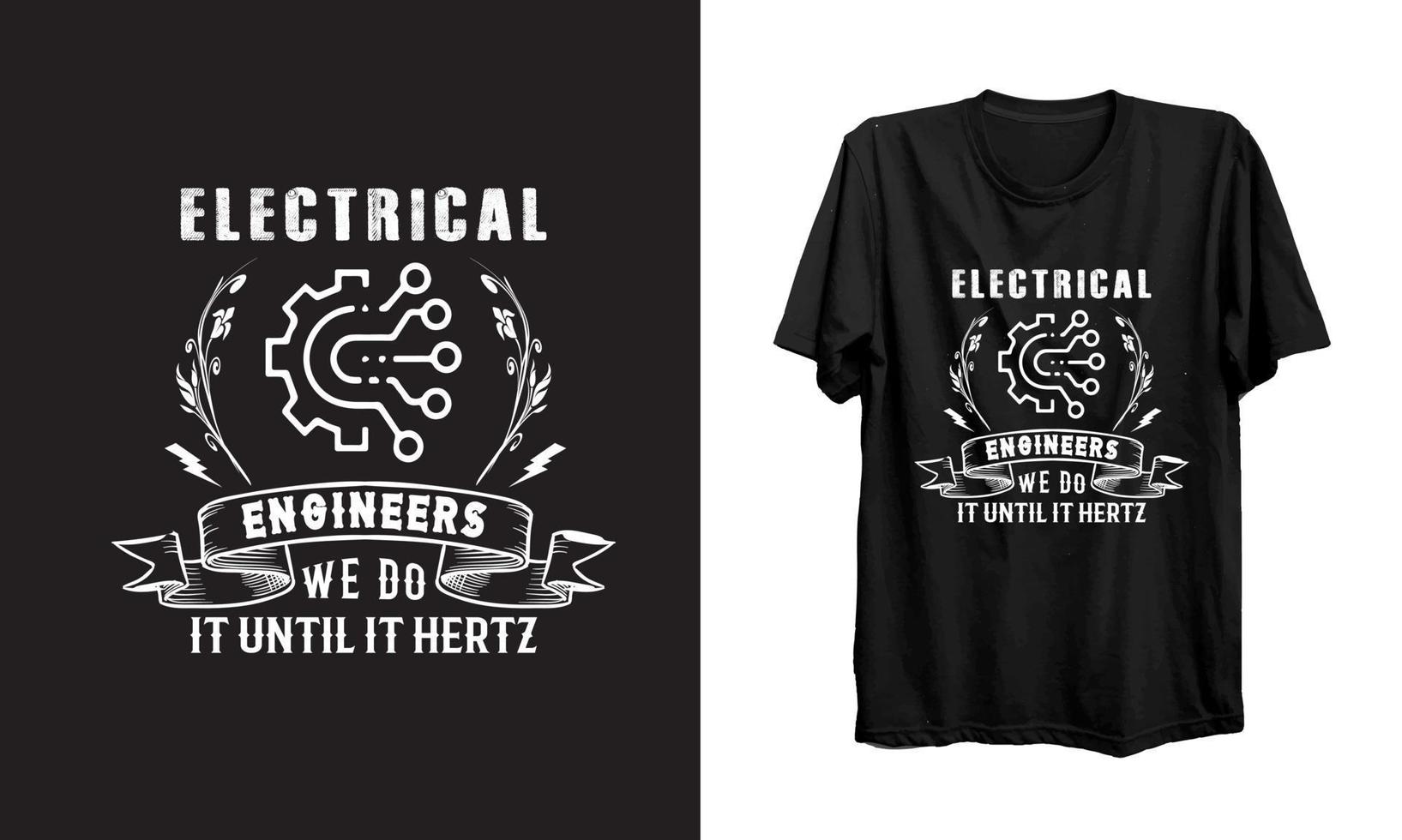 diseño de camisetas de ingeniería eléctrica. vector de camisa de ingeniería