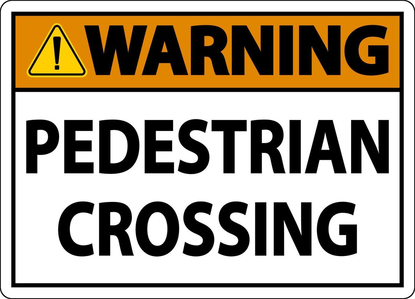 Warning Pedestrian Crossing Sign On White Background vector