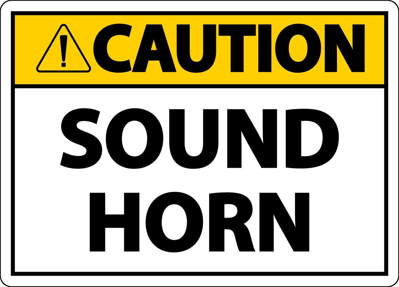 Caution Sound Horn Sign On White Background vector