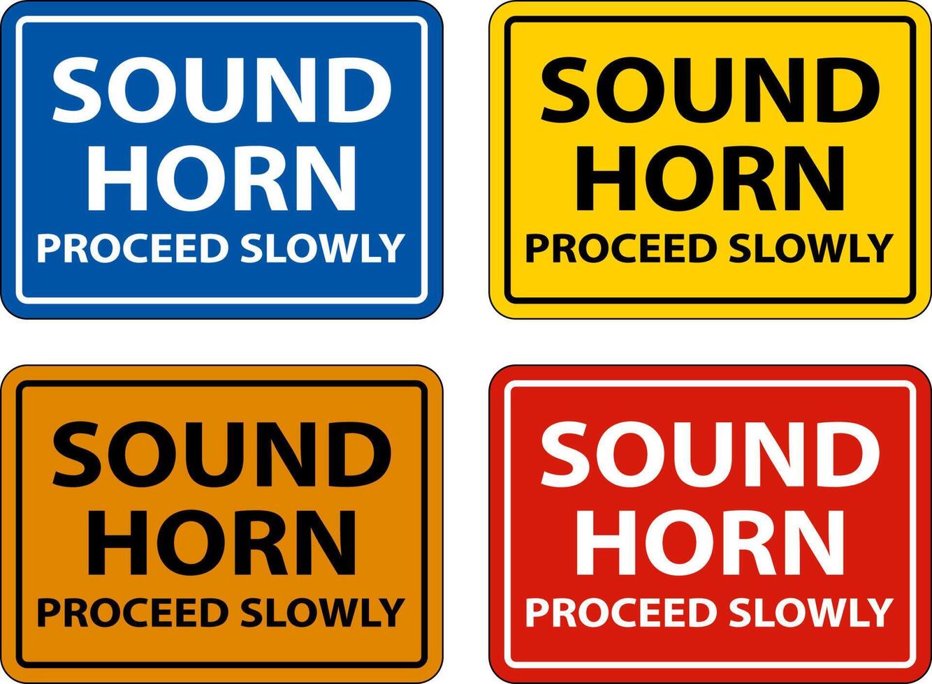 Sound Horn Proceed Slowly Sign On White Background vector