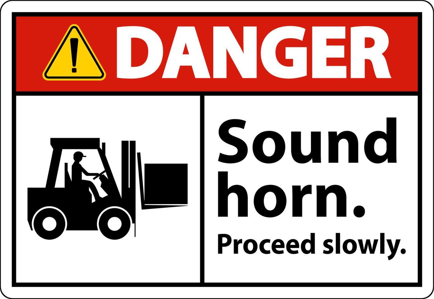 Danger Sound Horn Proceed Slowly Sign On White Background vector