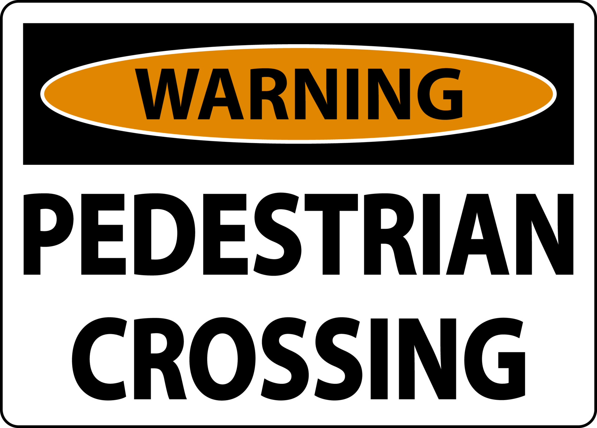 Caution pedestrian crossing point Safety sign 