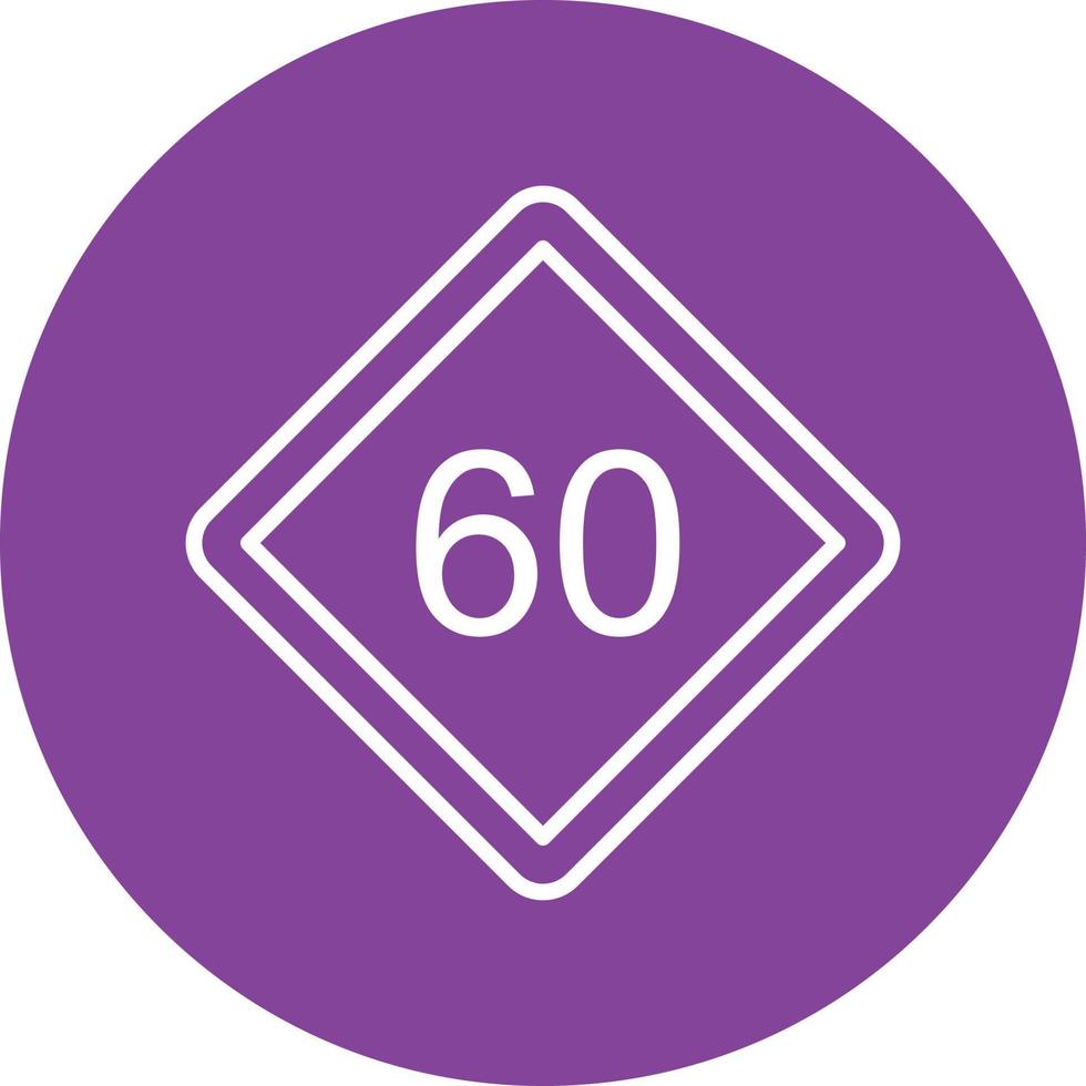 60 Speed Limit Icon Style vector