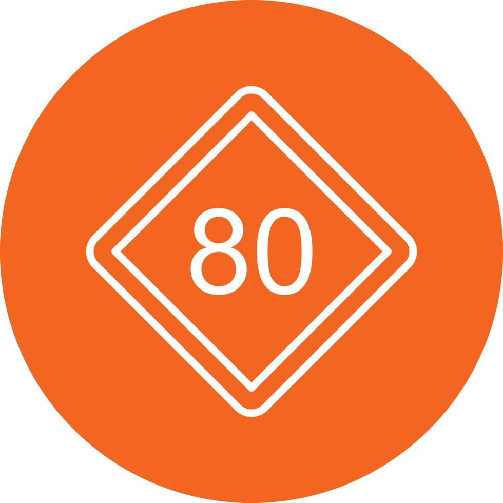 estilo de icono de límite de velocidad 80 vector