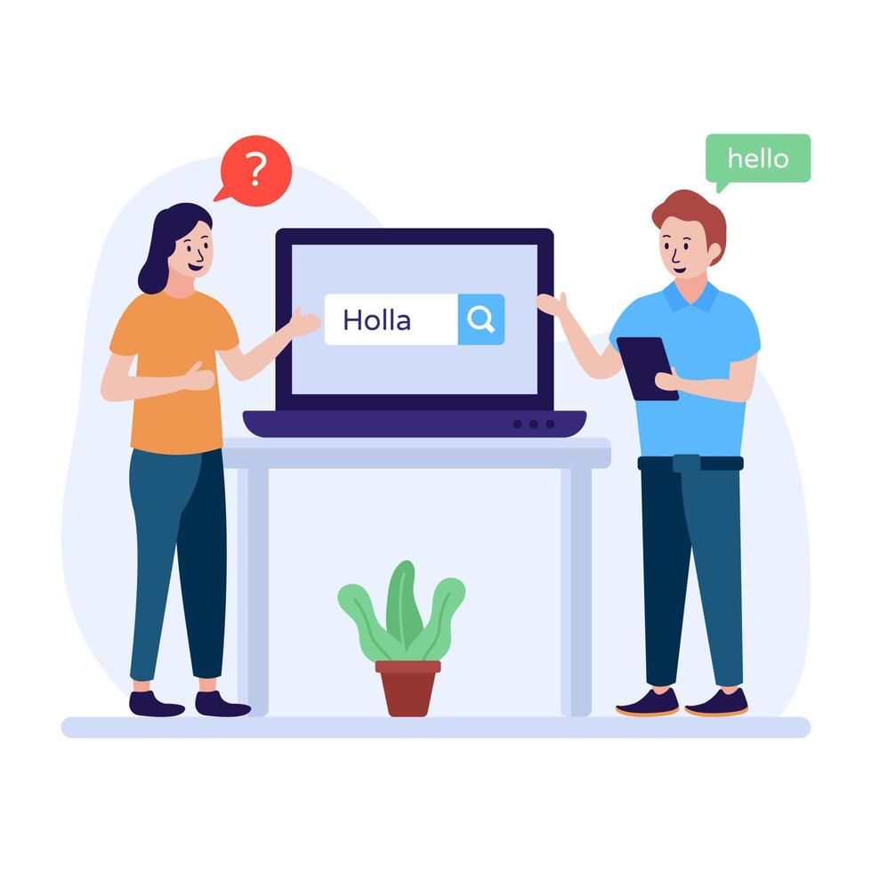 Download premium flat illustration of machine translation vector