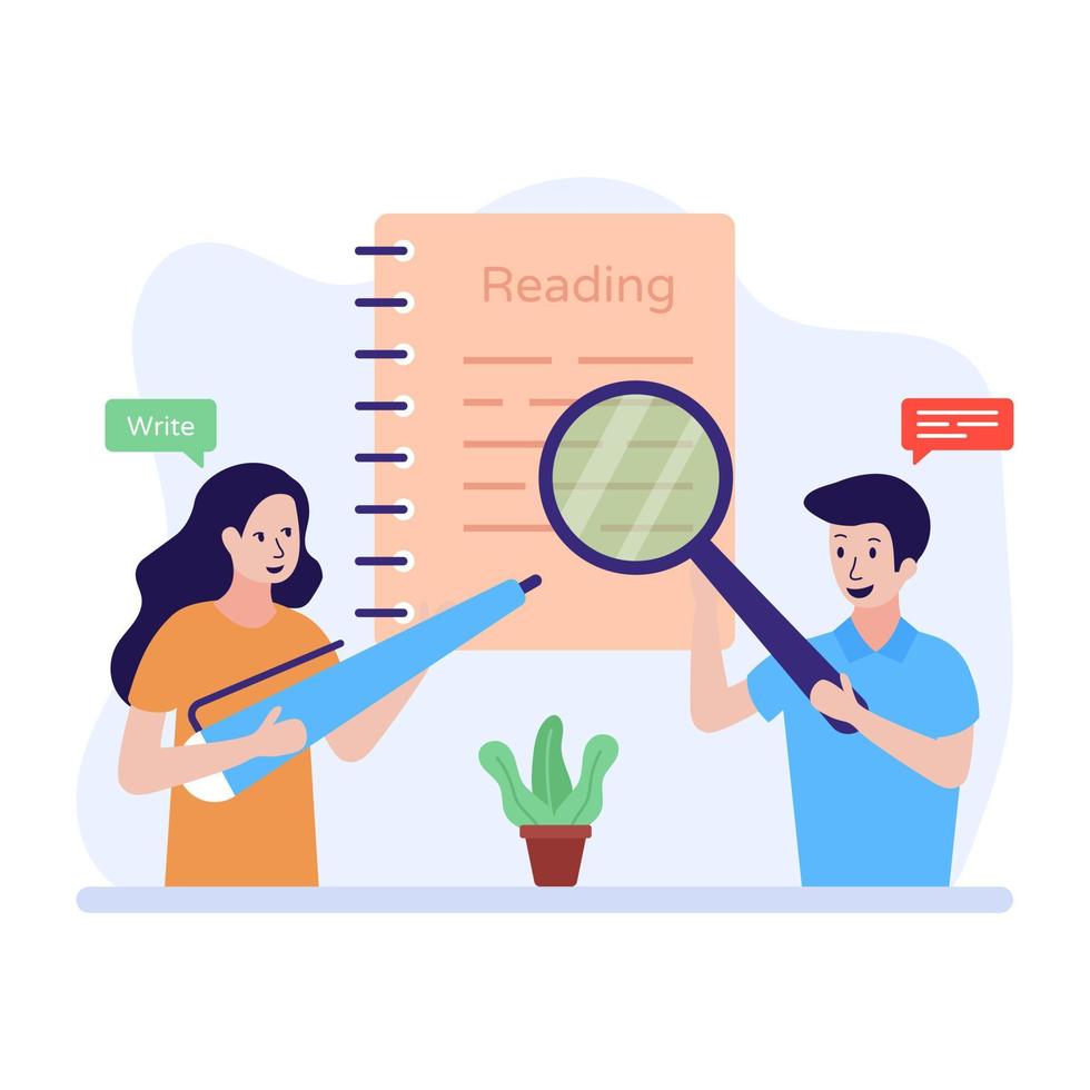 Modern flat illustration of proofreading, editable vector