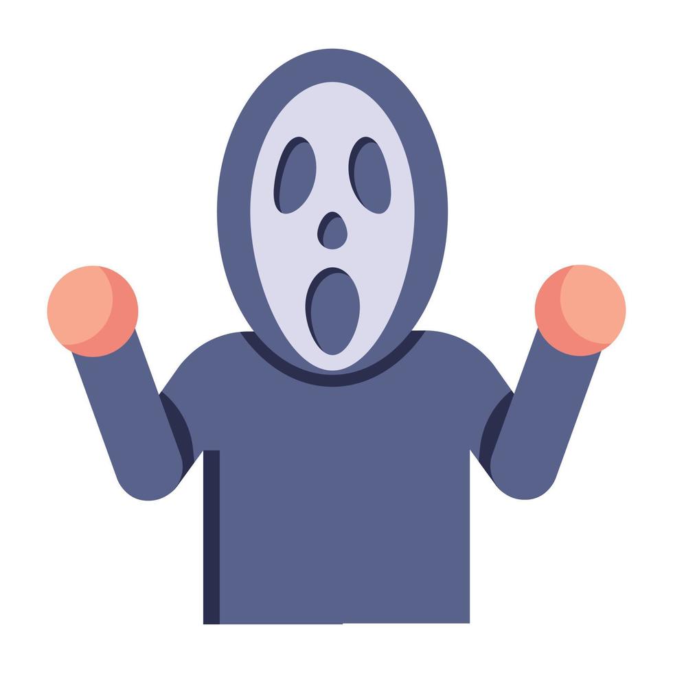 Download this scary killer ghost icon in flat style vector