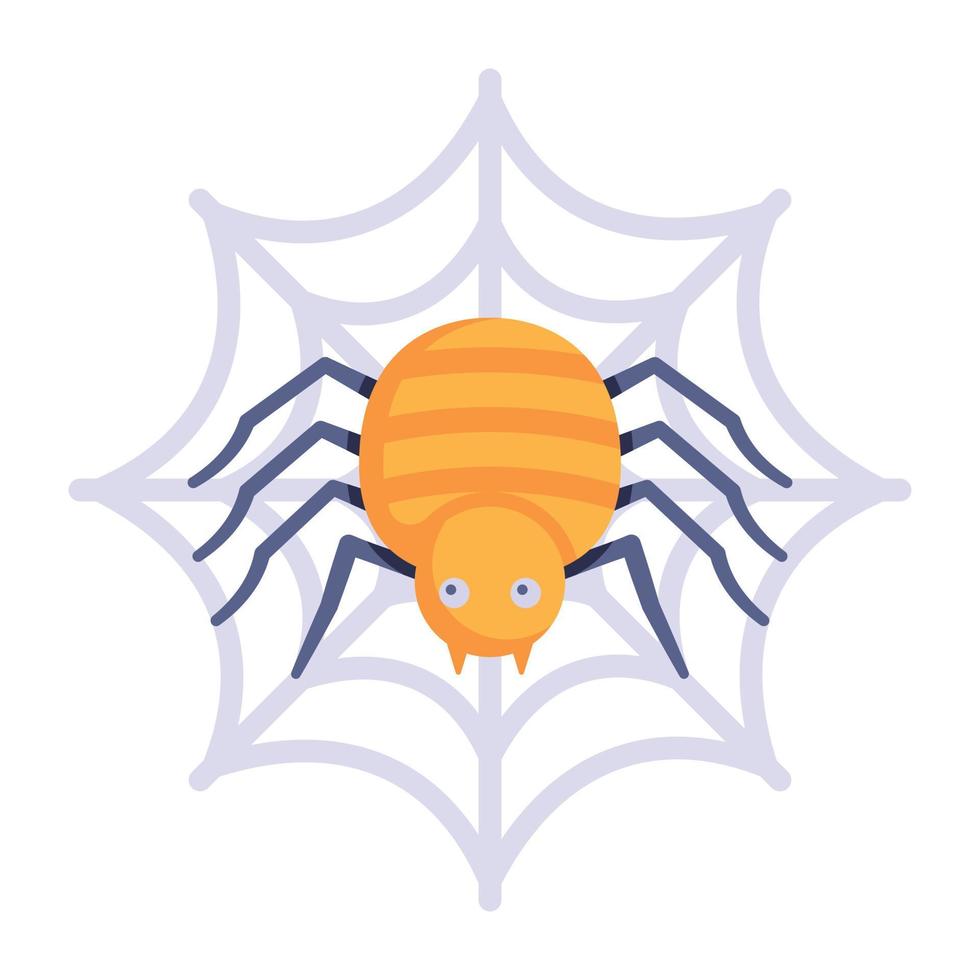 un moderno icono plano de telaraña, vector editable