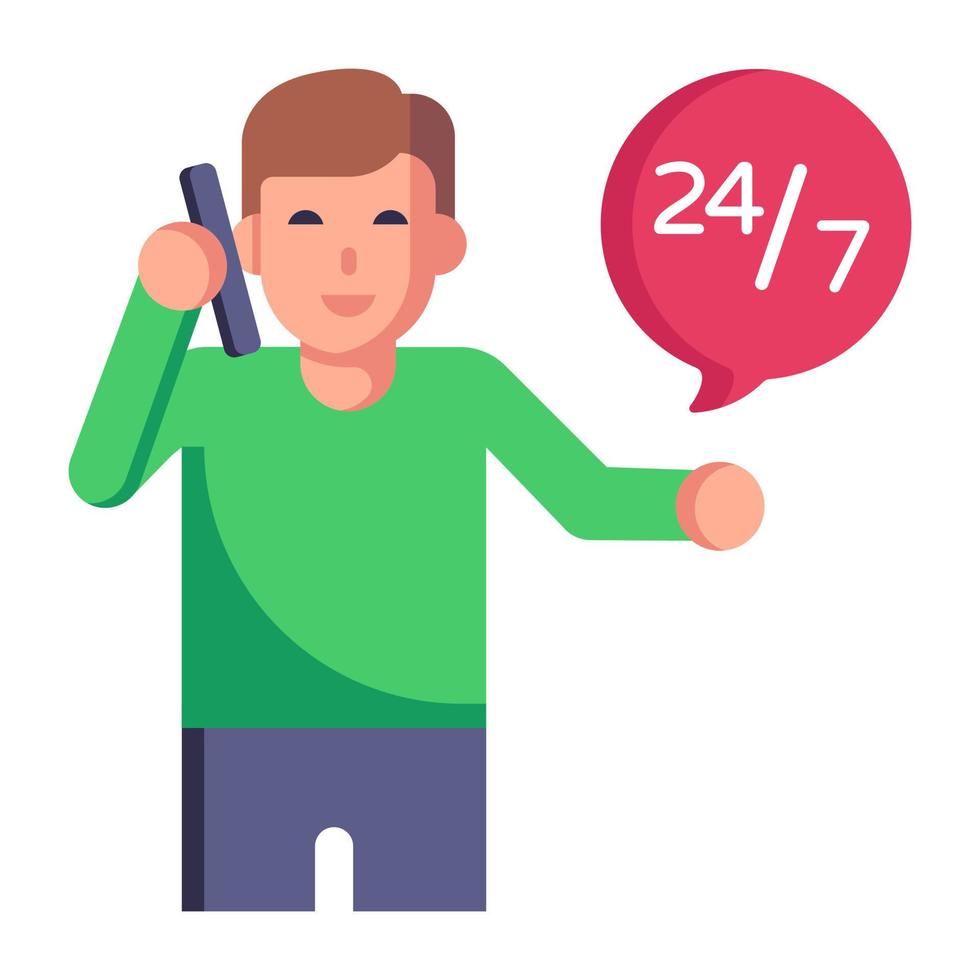 Modern flat style icon of customer support vector