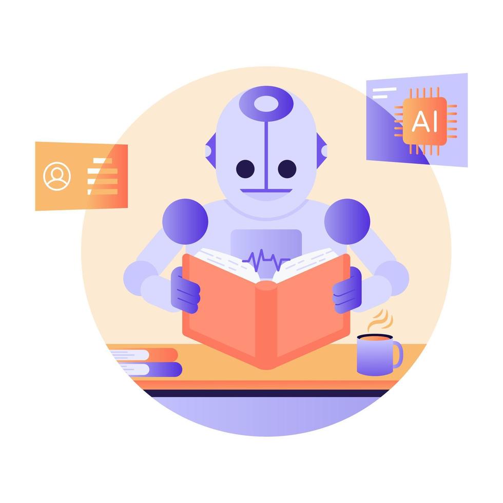 An AI monitoring in modern flat illustration vector