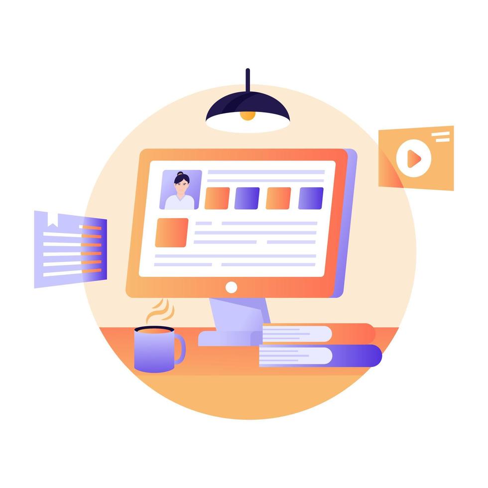 Flat illustration of online analysis is up for premium use vector