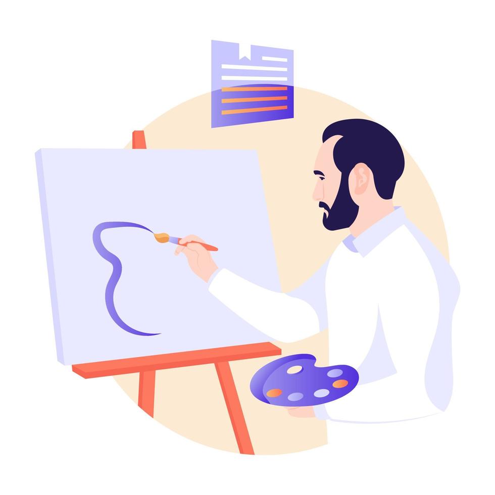 Person monitoring doctor dashboard, flat illustration vector