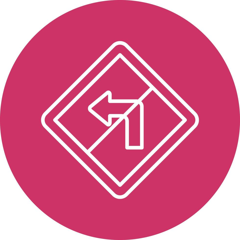 No Left Turn Icon Style vector
